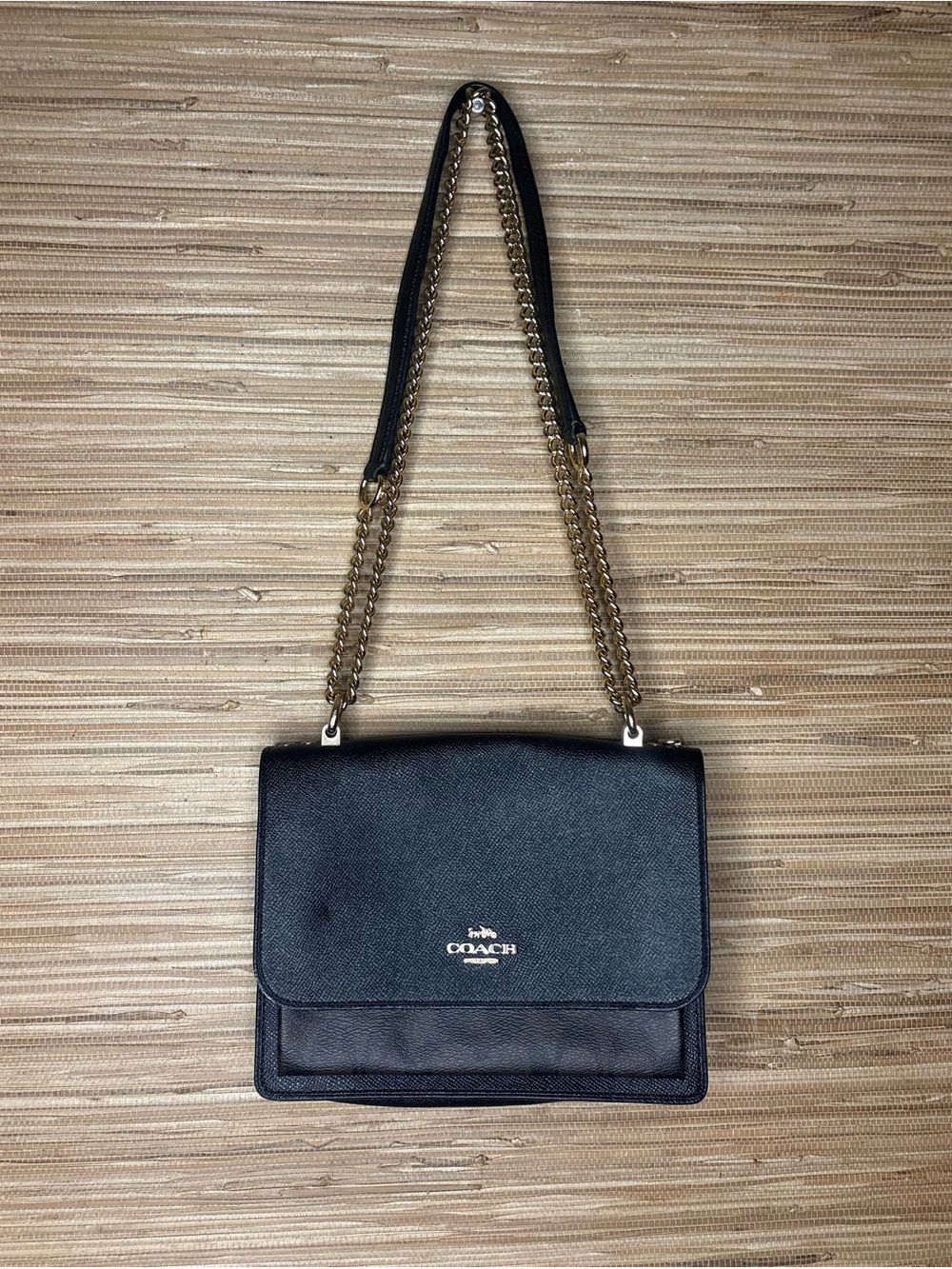 Coach Klare Crossbody Bag Crossgrain Leather Black